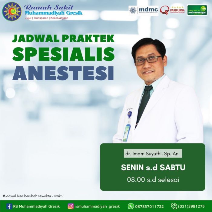 Jadwal dokter spesialis anestesi di Bali