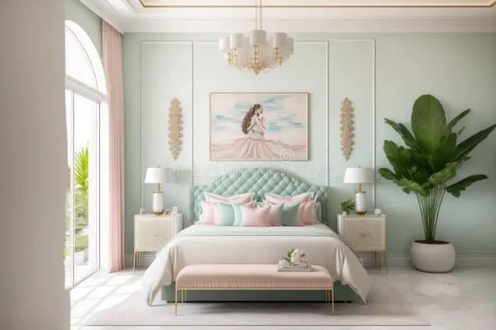 Kamar tidur klasik warna pastel